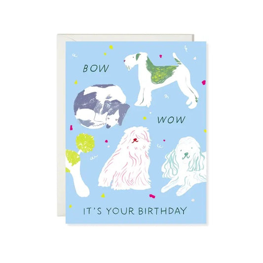 Bow Wow Dog Birthday Card