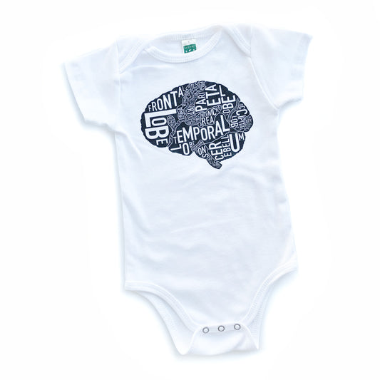 Typographic Brain Baby Onepiece or Toddler Tshirt
