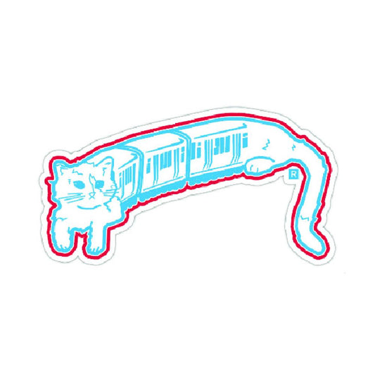 Chicago El Train Cat Illustration Sticker