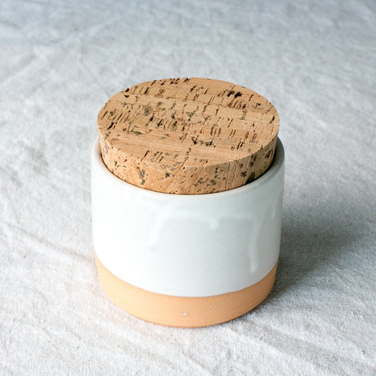 Ceramic Cork Lidded Salt Jar