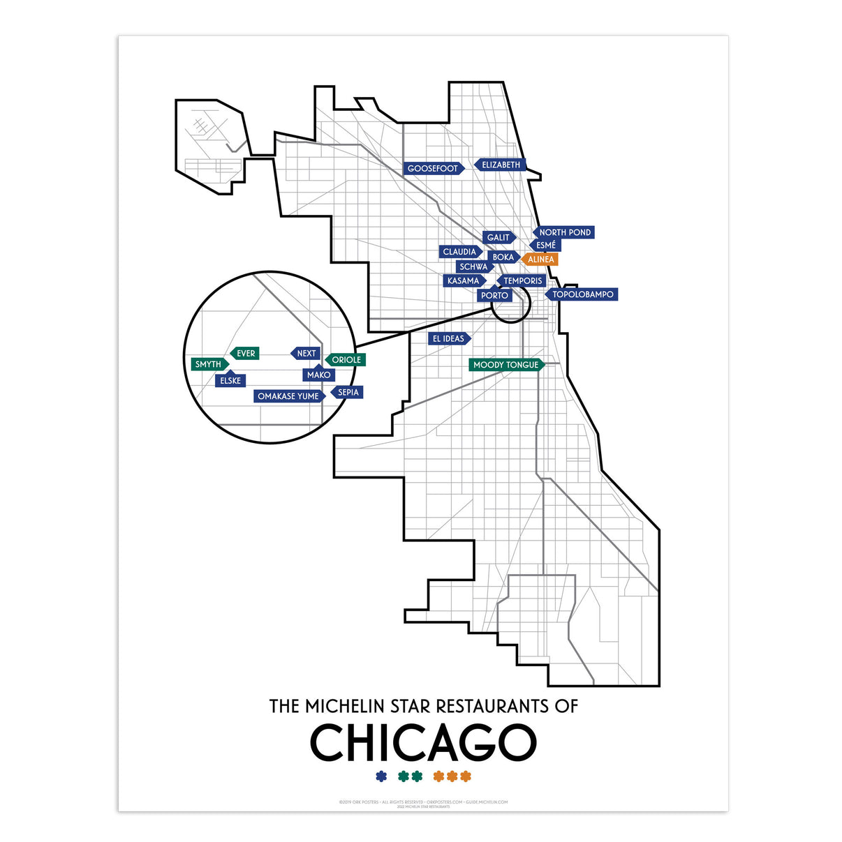 Chicago 2022 Michelin Star Restaurants Map 11