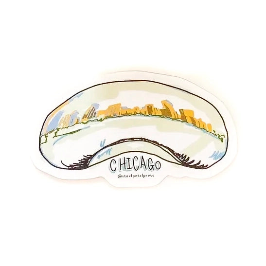 Chicago Bean (Cloud Gate) Illustrated Sticker