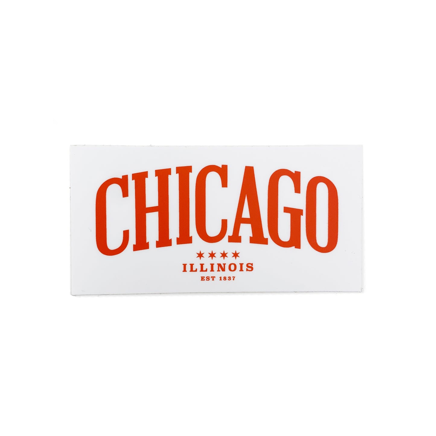 Chicago Block Type 4" x 2" Rectangular Sticker