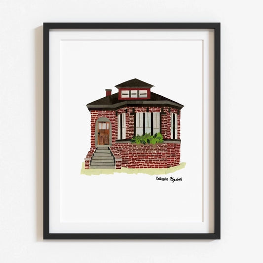 Chicago Bungalow House Collage 8"x 10" Print