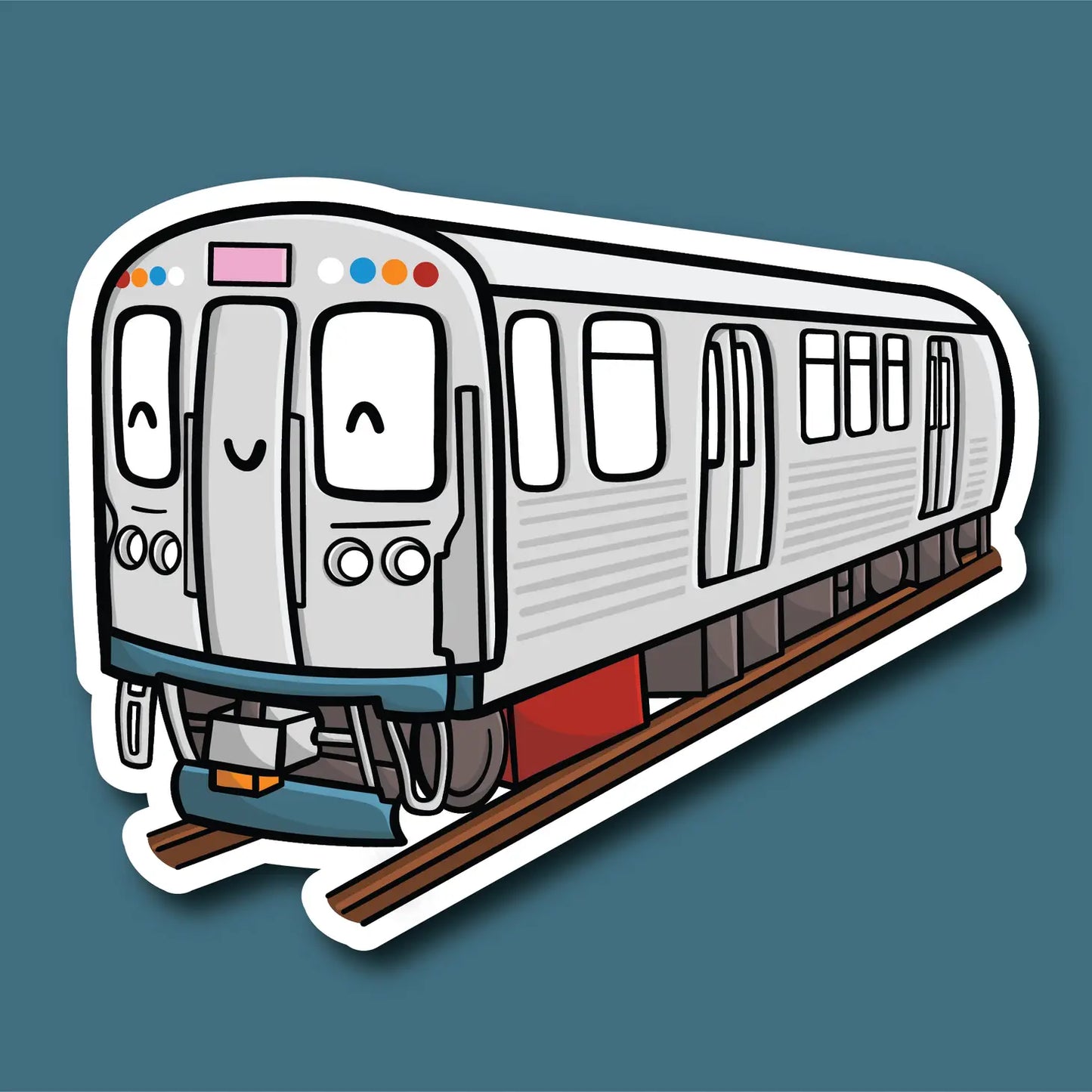 Chicago CTA El Train Smiley Face Sticker
