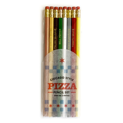Chicago Style Pizza Pencils (Set of 8)