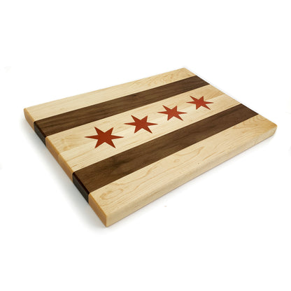 Handmade Chicago Flag Serving Board