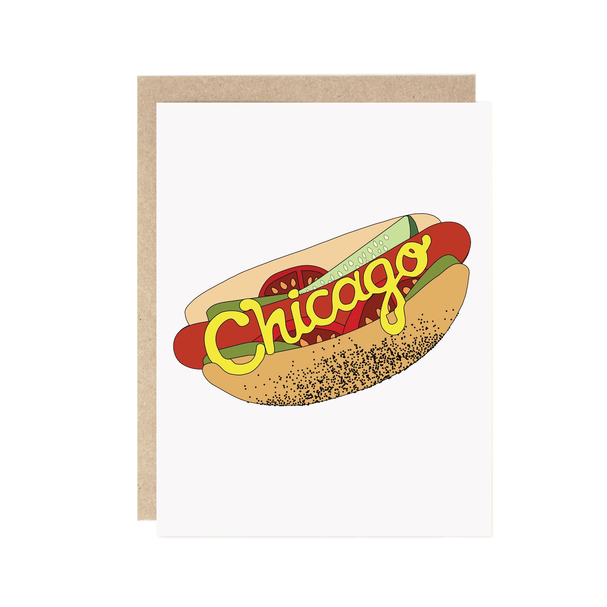 Chicago Hot Dog Illustrated Card