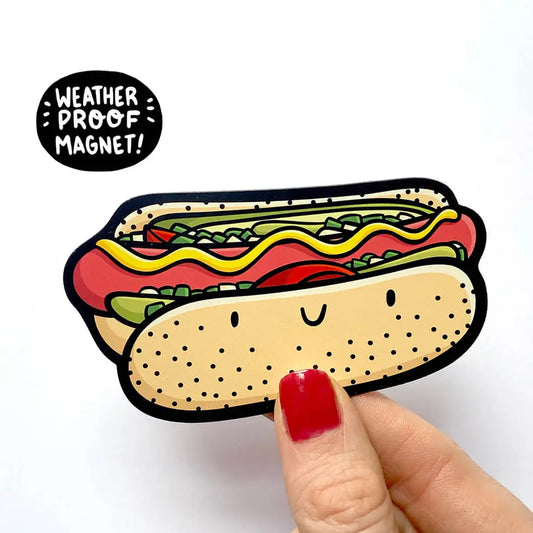 Chicago Style Hot Dog Smiley Face Magnet