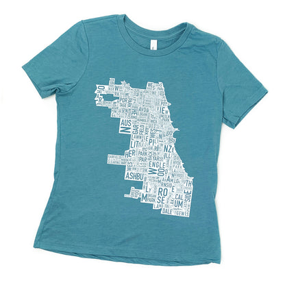 Chicago Neighborhood Map Tshirt