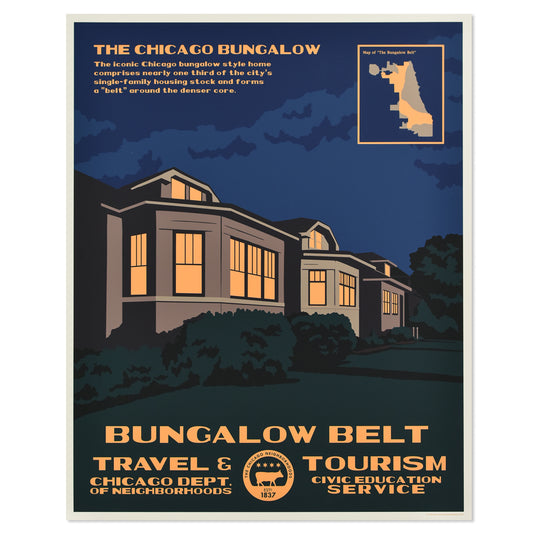 Bungalow Belt 16" x 20" Tourism Poster