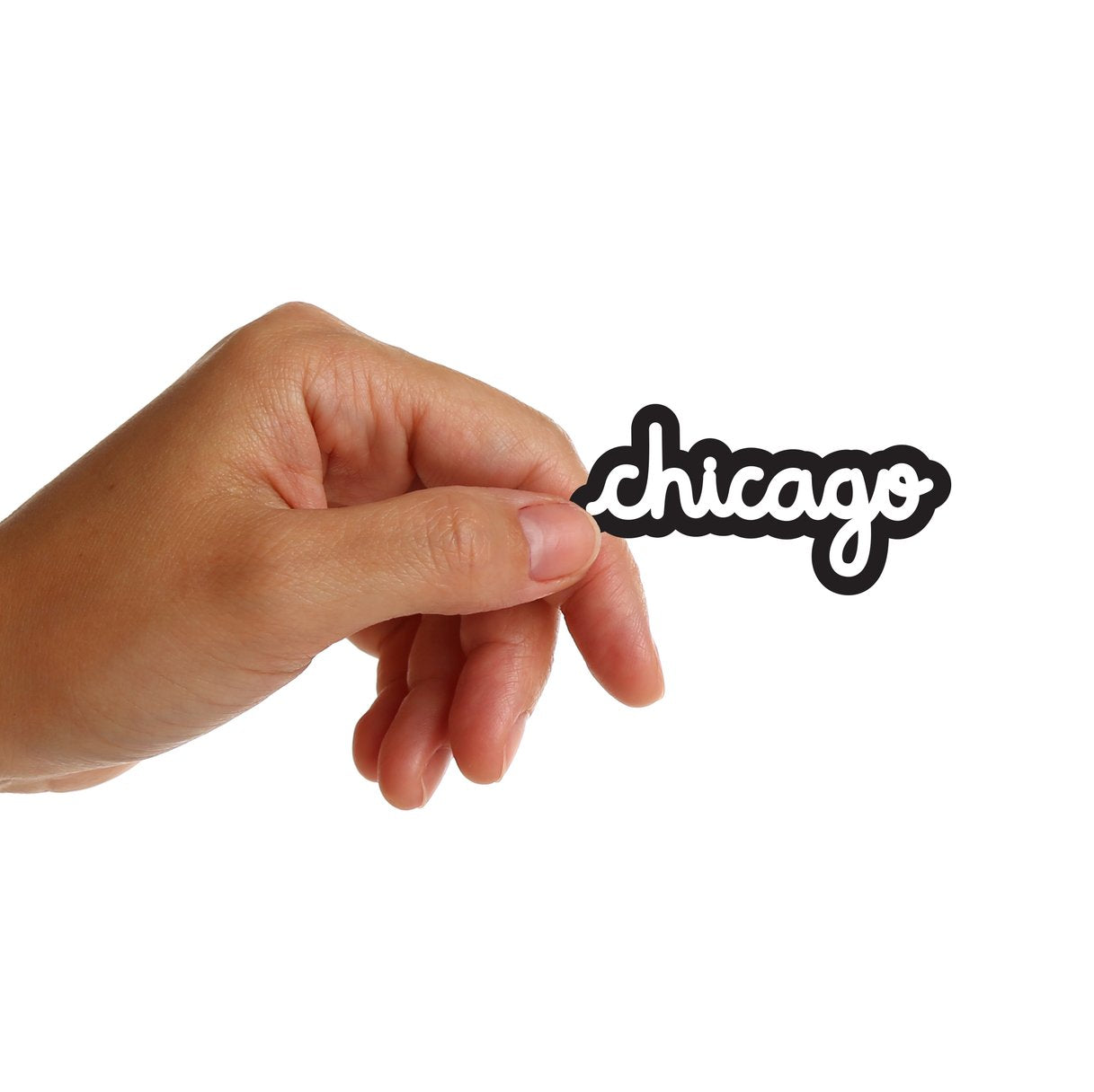 Chicago Black & White Script Sticker