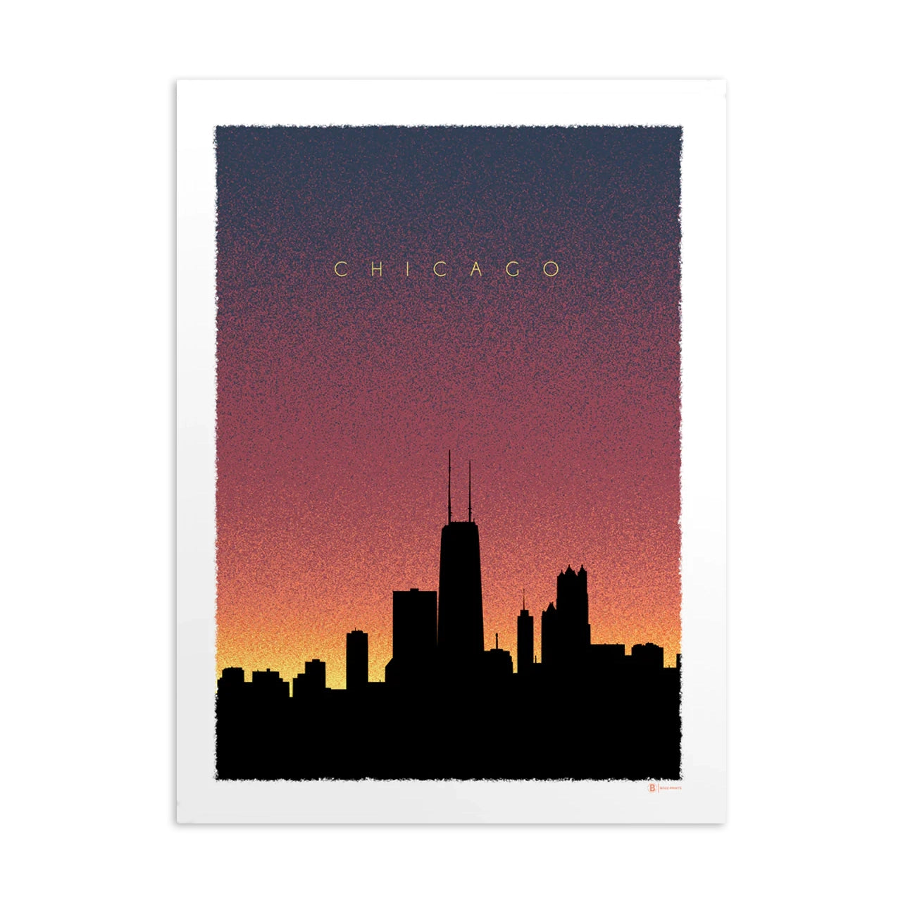 Chicago Skyline at Dusk 8" x 10" Illustrated Print