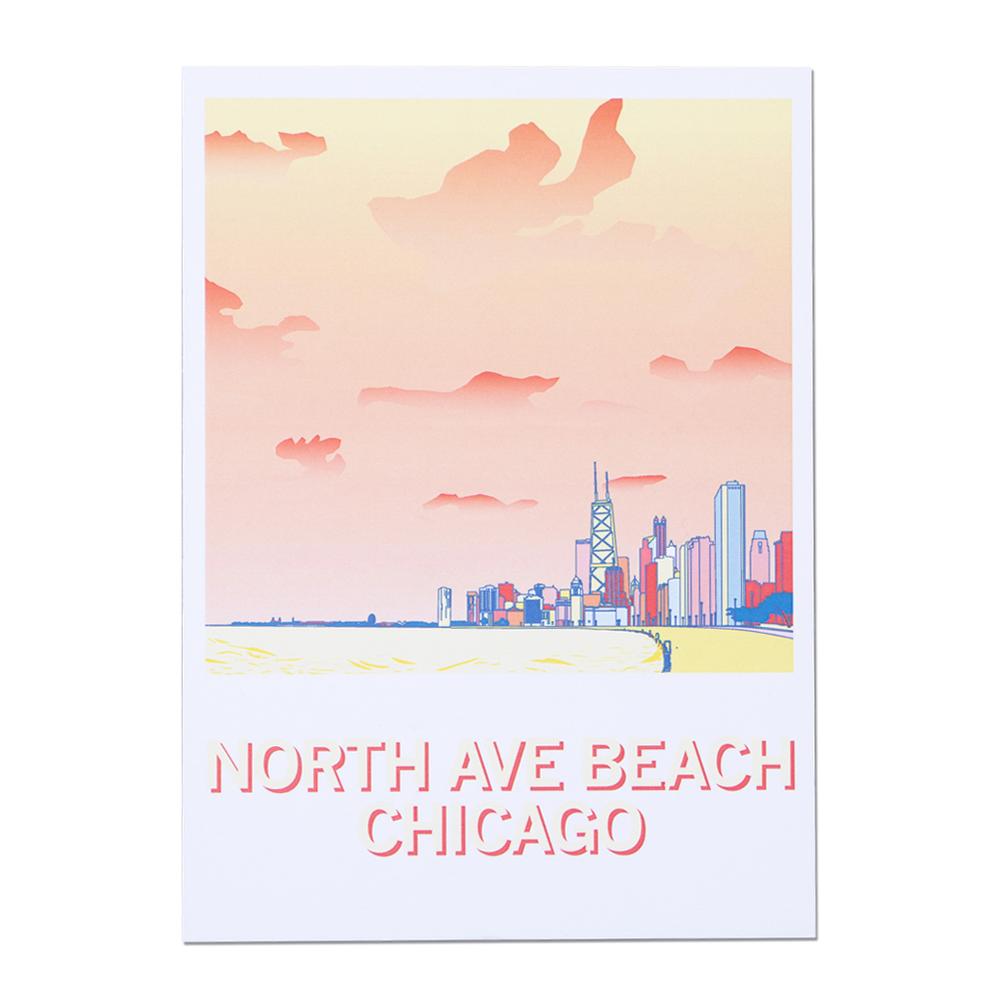 North Avenue Beach Illustration Postcard
