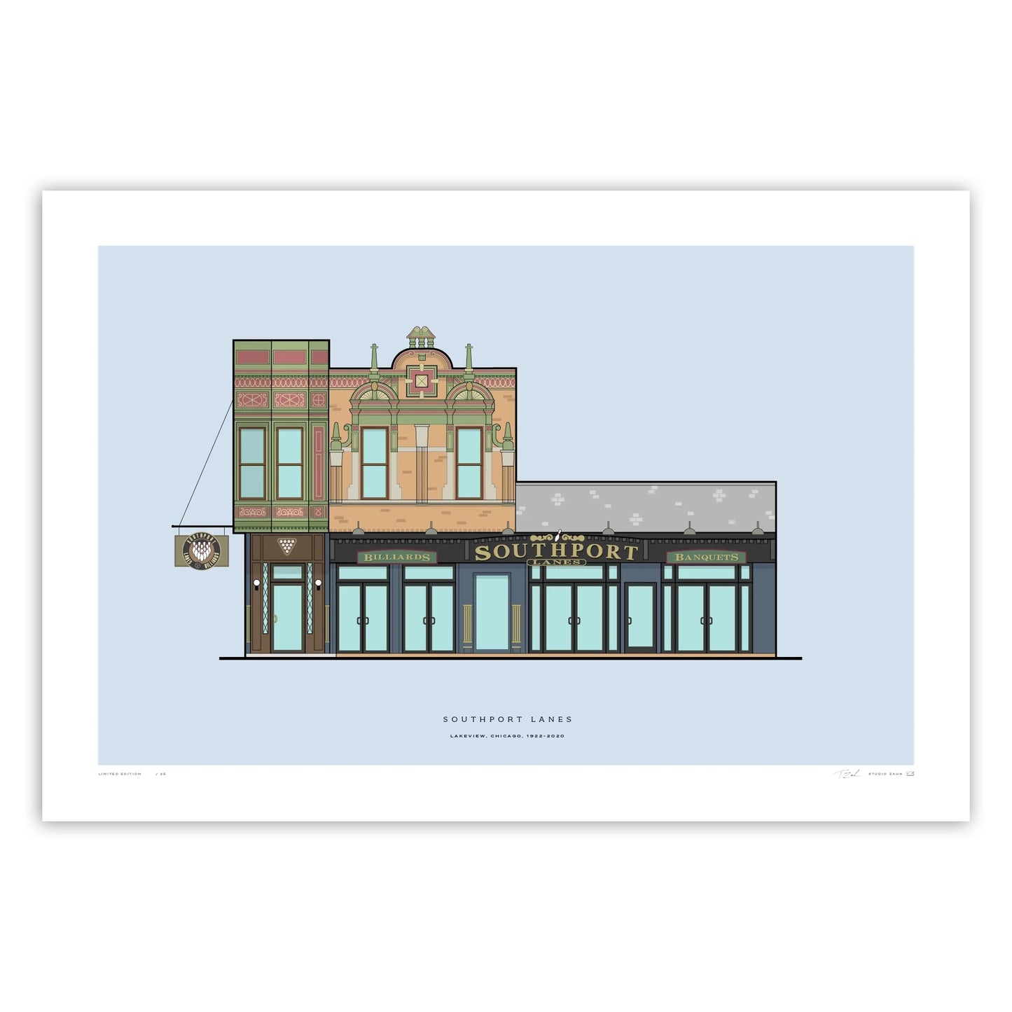Southport Lanes Chicago Storefront 8" x 10" Archival Print