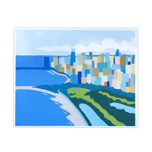 Chicago Summer Skyline & Lakeshore Landscape Print