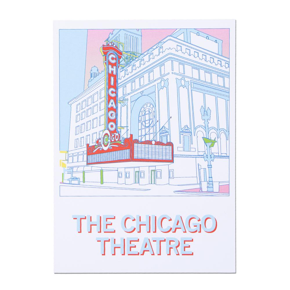 Chicago Theatre Illustrated Postcard