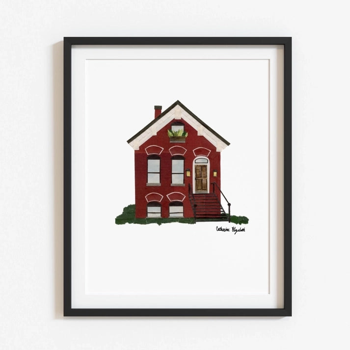 Chicago Worker's Cottage House Collage 8"x 10" Print