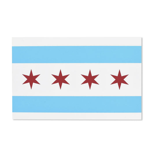 Chicago Flag Screen Printed Postcard