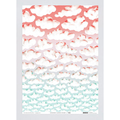 Clouds Pastel Gradient Gift Wrap (Pack of 3 - 20” x 28” Sheets)