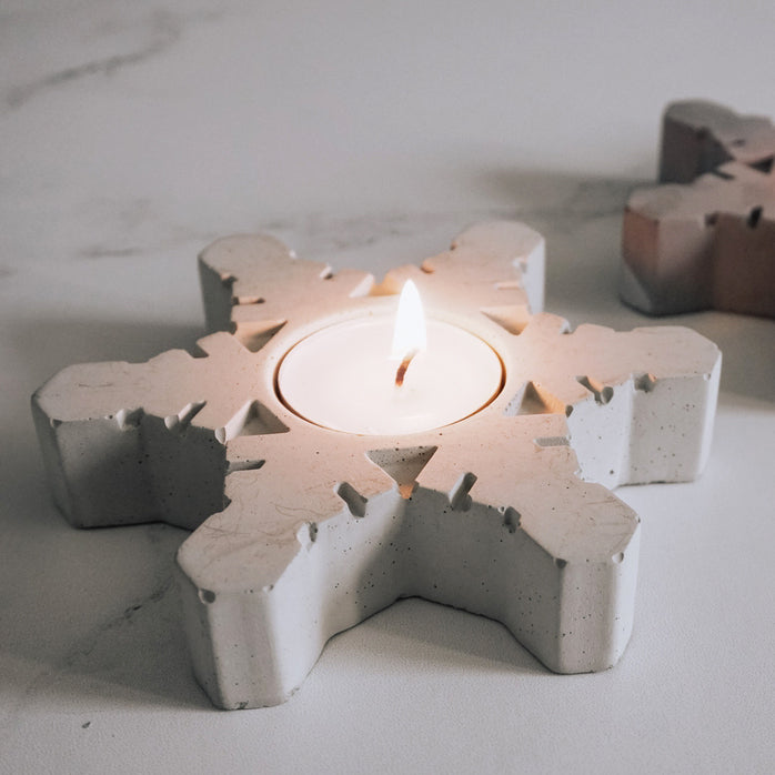Concrete Snowflake Tea Light Candle Holder