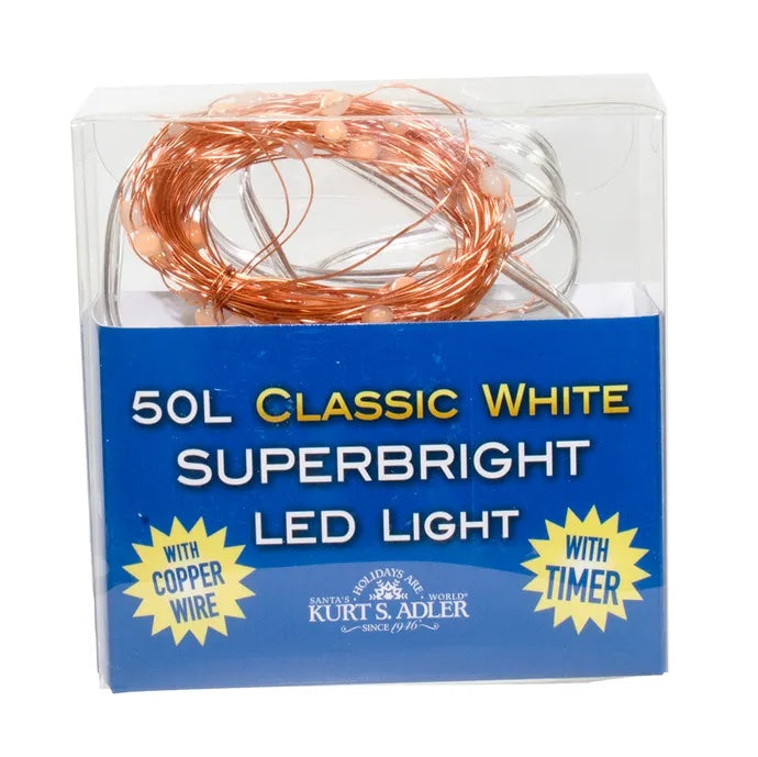 Wire Battery-Powered LED Light String (50 Lights)