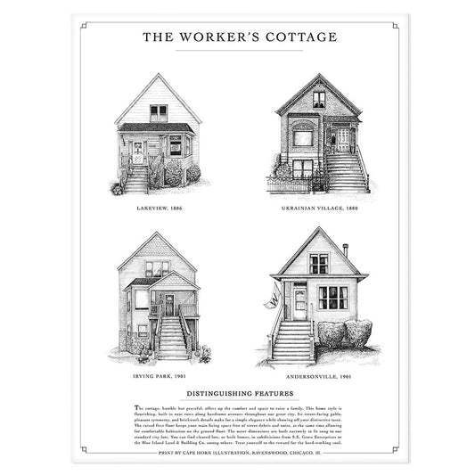 The Chicago Workers Cottage 11" x 14" Illustrated Print