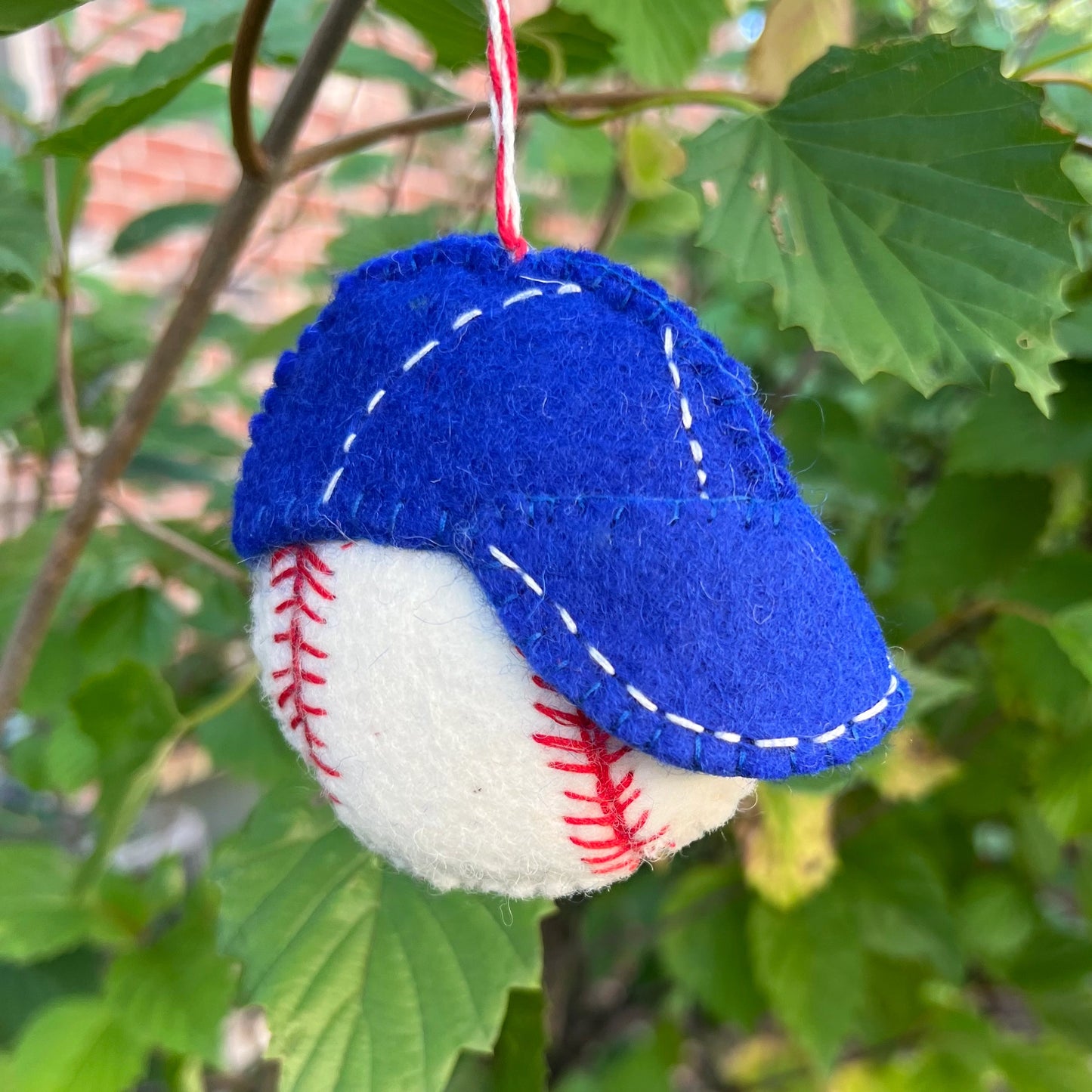 Cubbie Blue Baseball Cap Felt Wool Ornament Neighborly