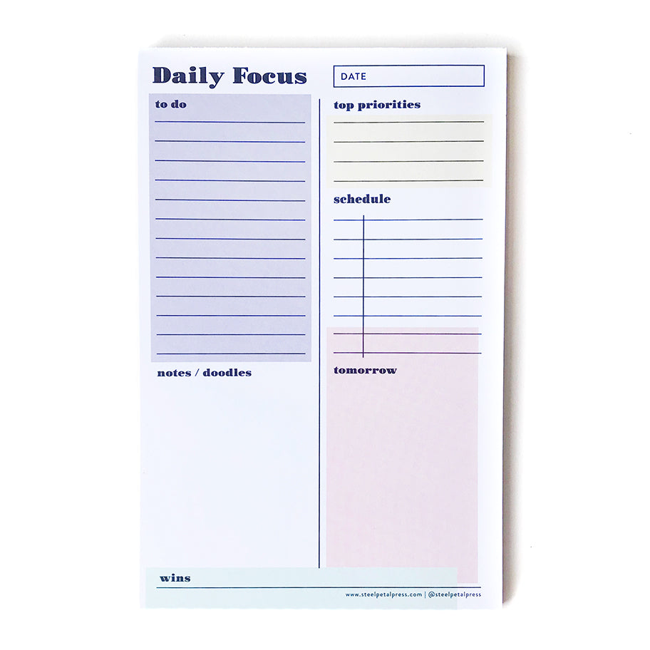 Daily Focus Planner Notepad