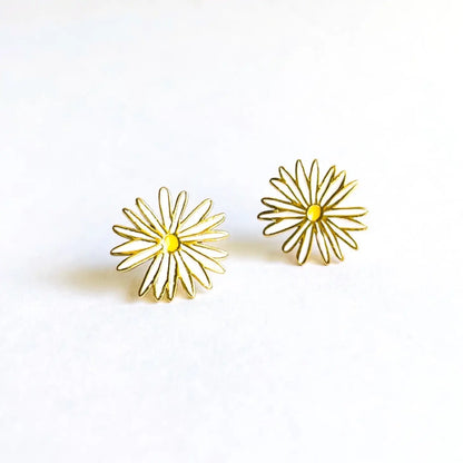 Daisy Flower Enamel Earrings