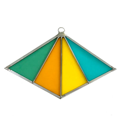 Horizontal Diamond Stained Glass Suncatcher