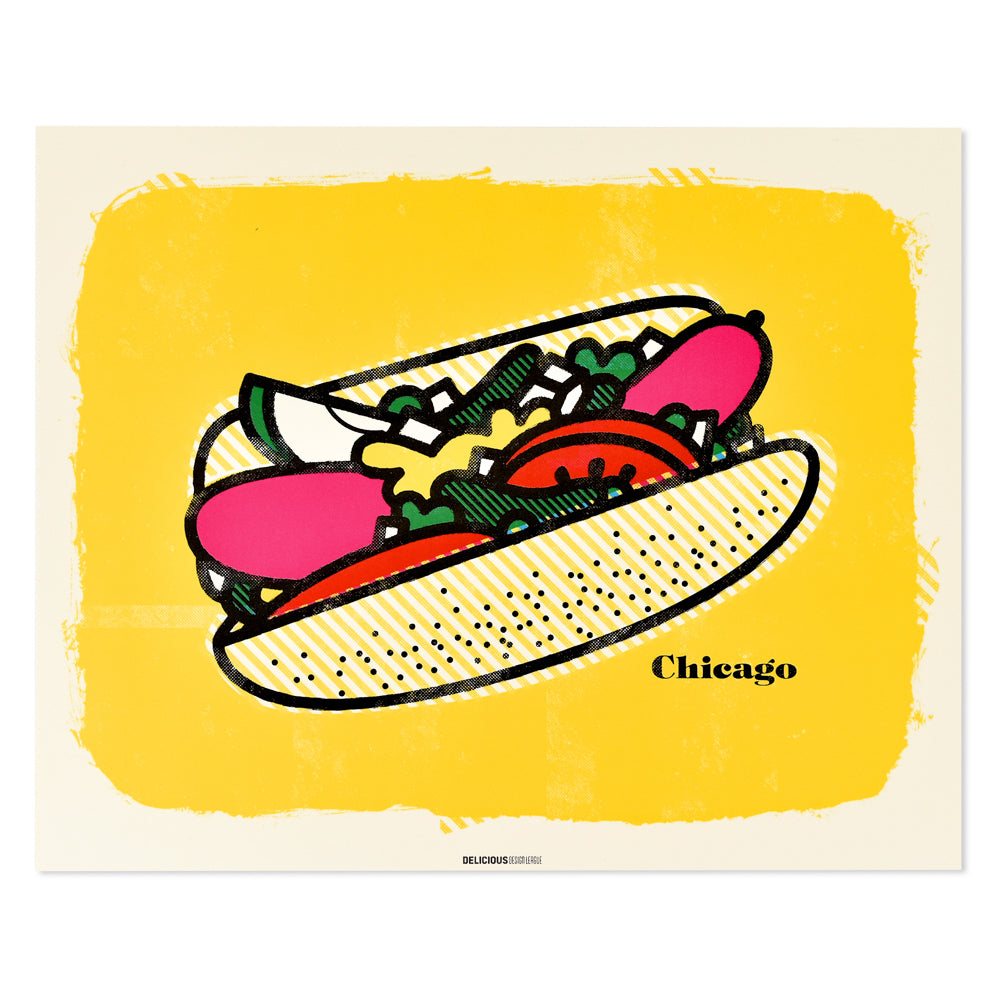 Chicago Style Hot Dog Yellow 8" x 10" Print