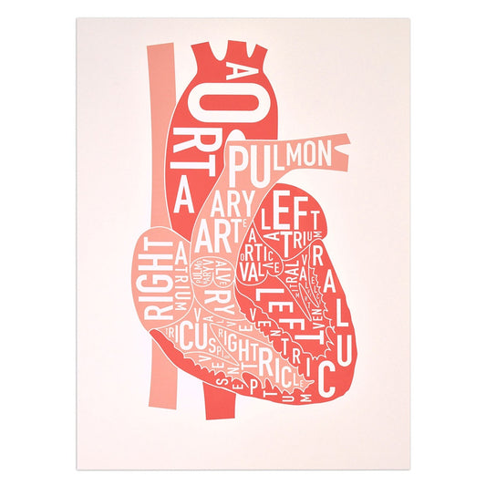 Typographic Heart Limited Edition Screenprint