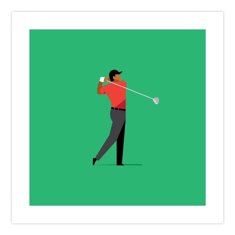 The Golfer in Red 12" x 12" Print