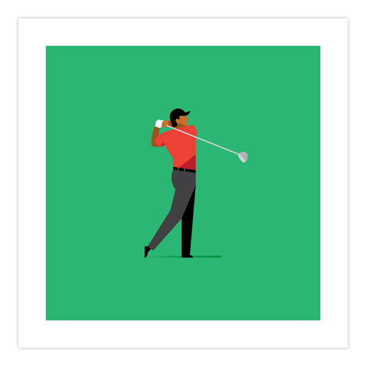 The Golfer in Red 12" x 12" Print