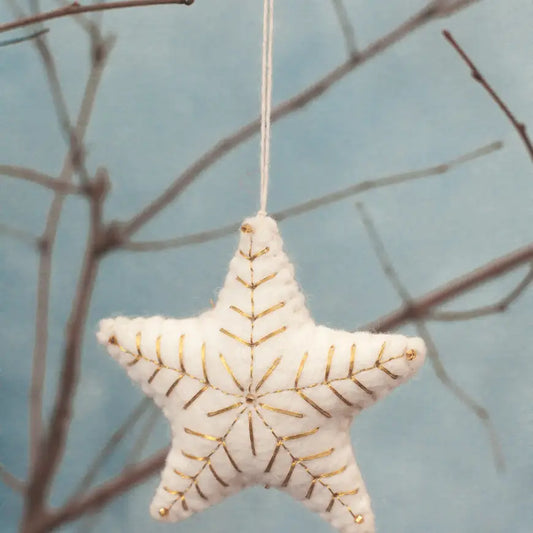 Embroidered Star Felt Holiday Ornament