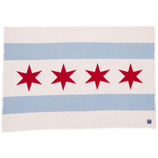 Chicago Flag Wool Blend Throw Blanket