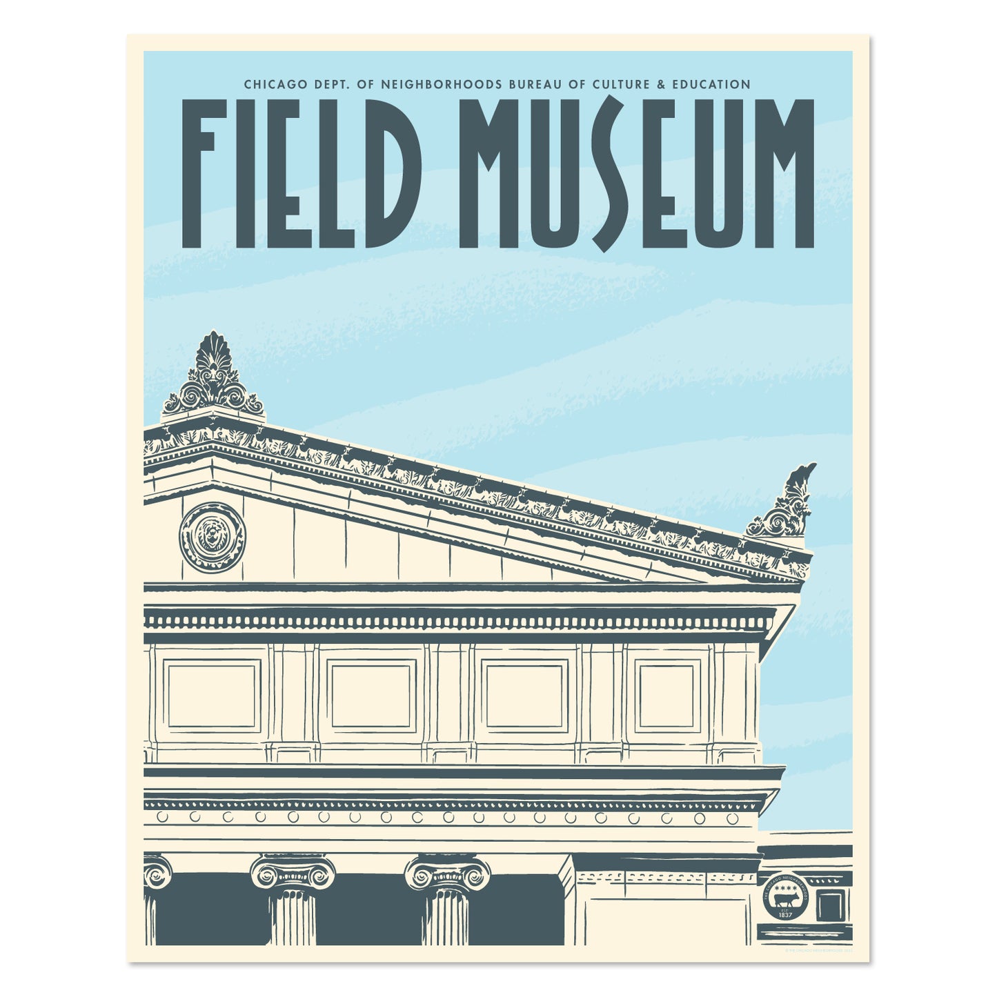 Chicago Field Museum of Natural History 16" x 20" Tourism Poster
