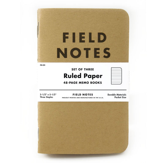 Field Notes Ruled Paper Memo Notebooks (Set of 3)