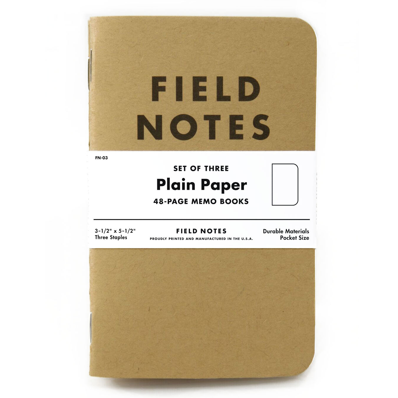 Field Notes Plain Paper Memo Notebook (Set of 3)