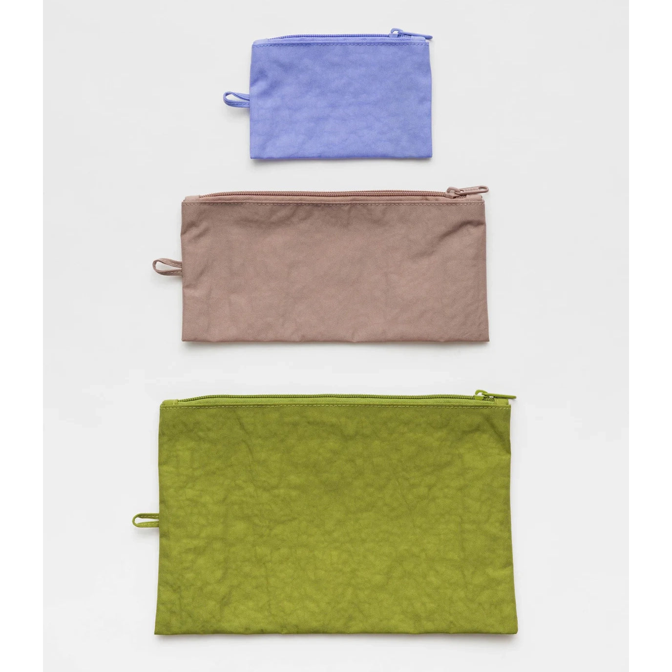 Heavyweight Nylon Flat Zip Pouches (Set of 3)