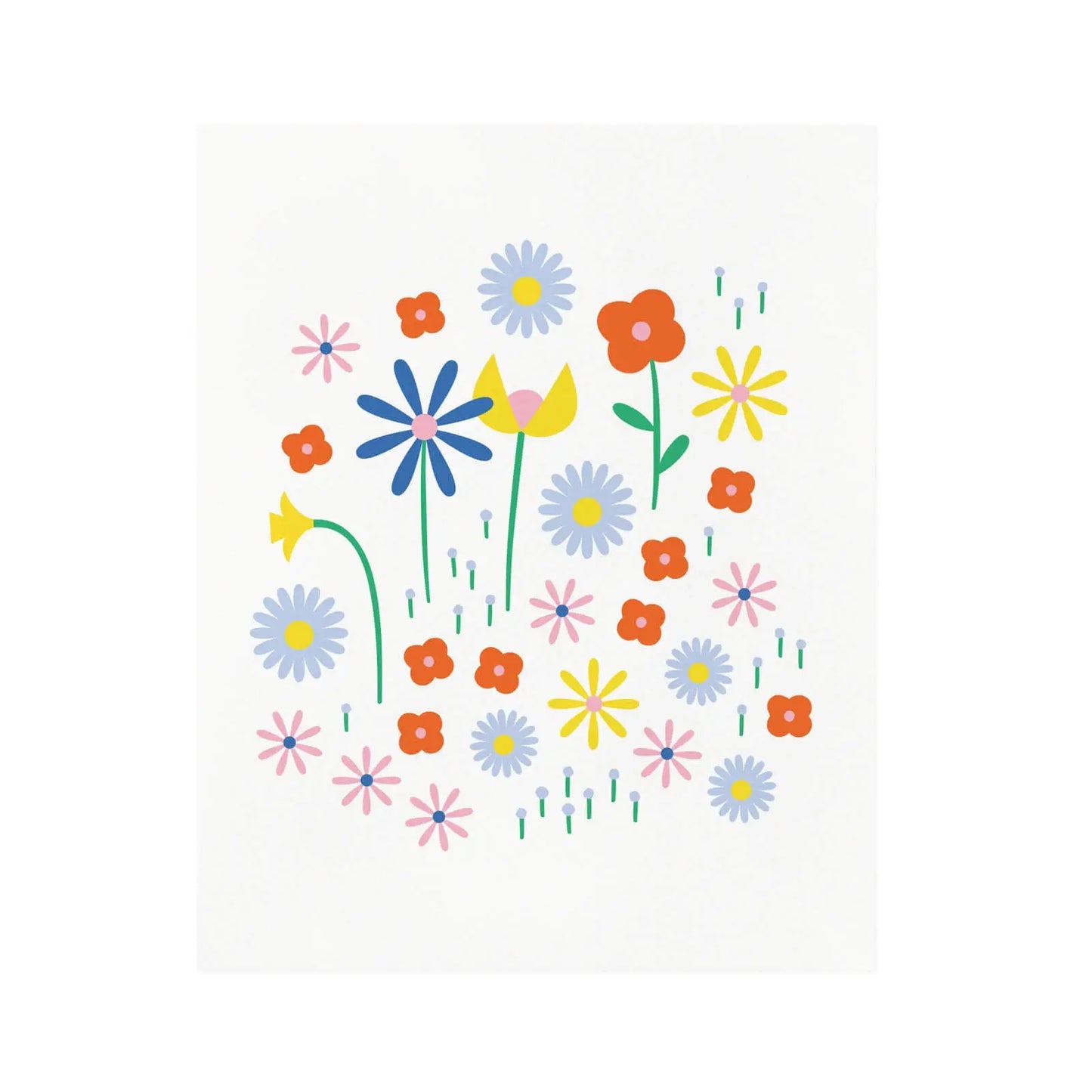 Happy Fleurs Flowers 8" x 10" Art Print
