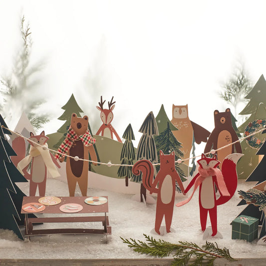 Folk Woodland Paper Craft Holiday Advent Calendar