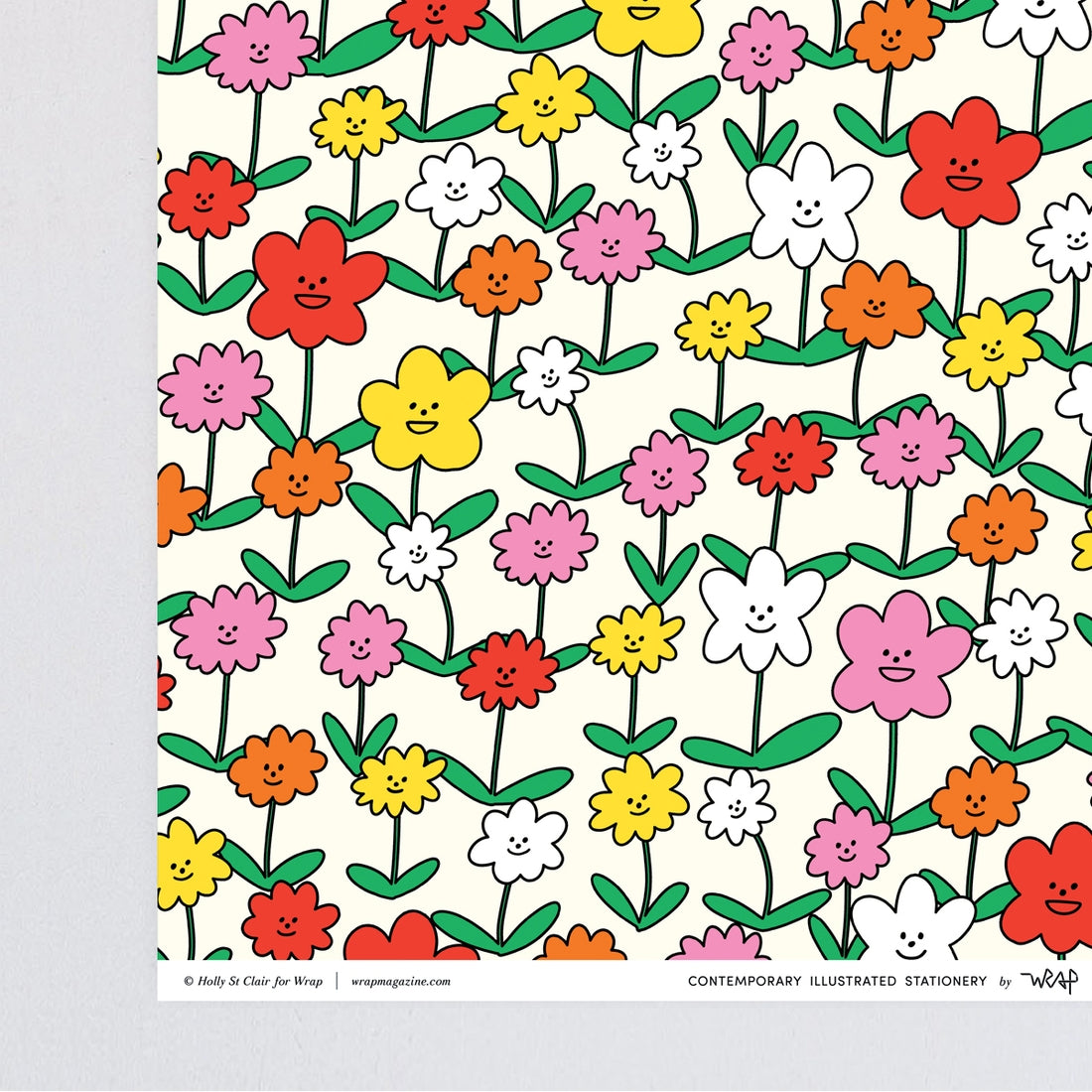 Happy Flowers Gift Wrap (Pack of 3 - 20” x 28” Sheets)