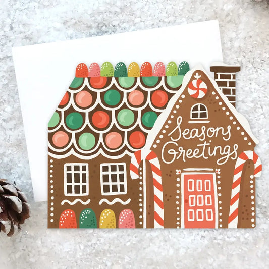 Gingerbread House Season's Greetings Holiday Card