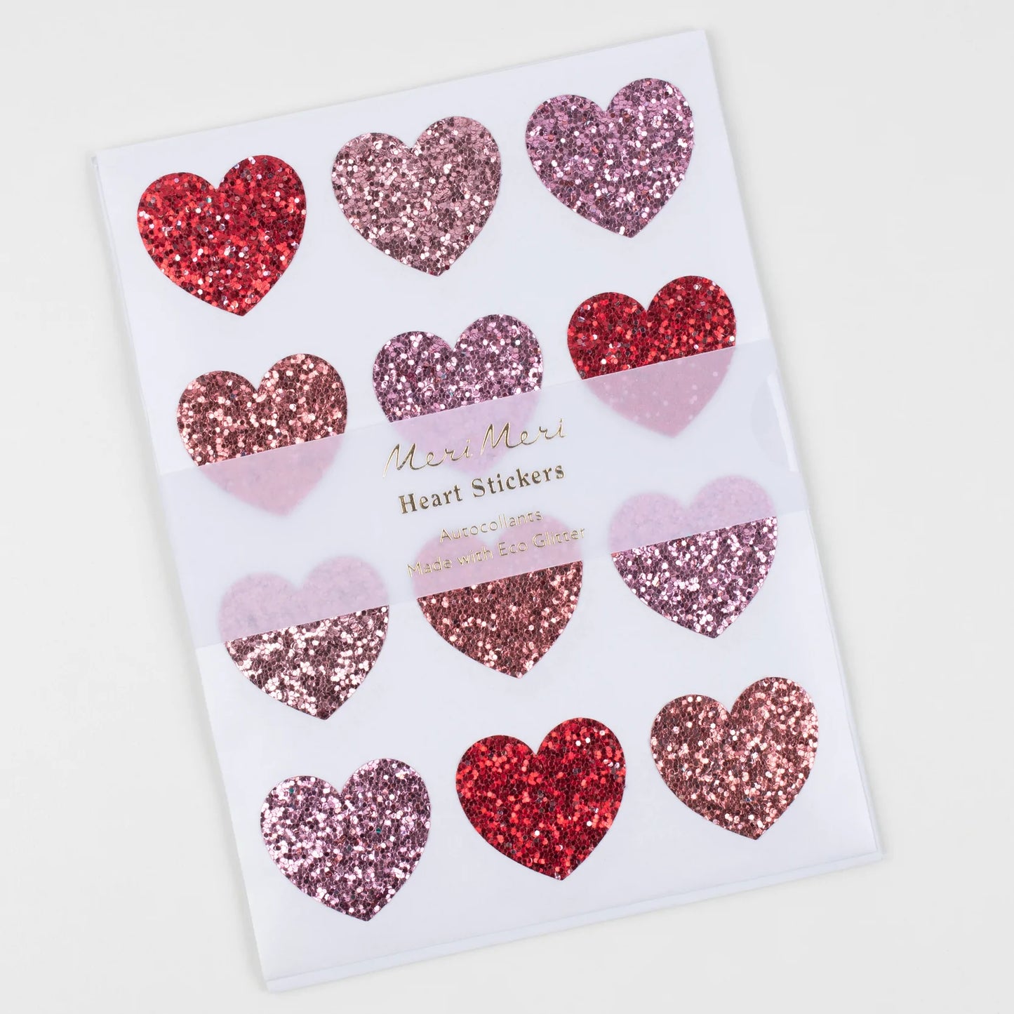 Glitter Heart Sticker Sheets (Set of 8 Sheets)