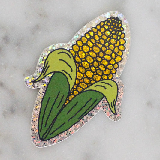 Glitter Corn Cob Sticker