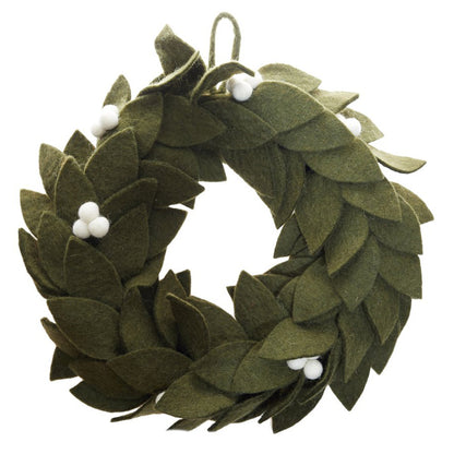 Fair Trade Felt Mistletoe Holiday Wreath