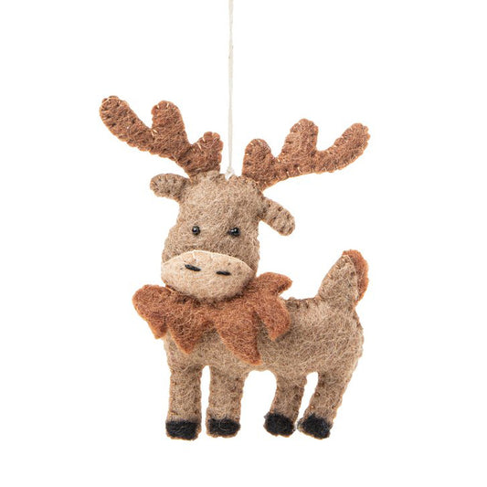 Fair Trade Arctic Moose Animal Holiday Ornament