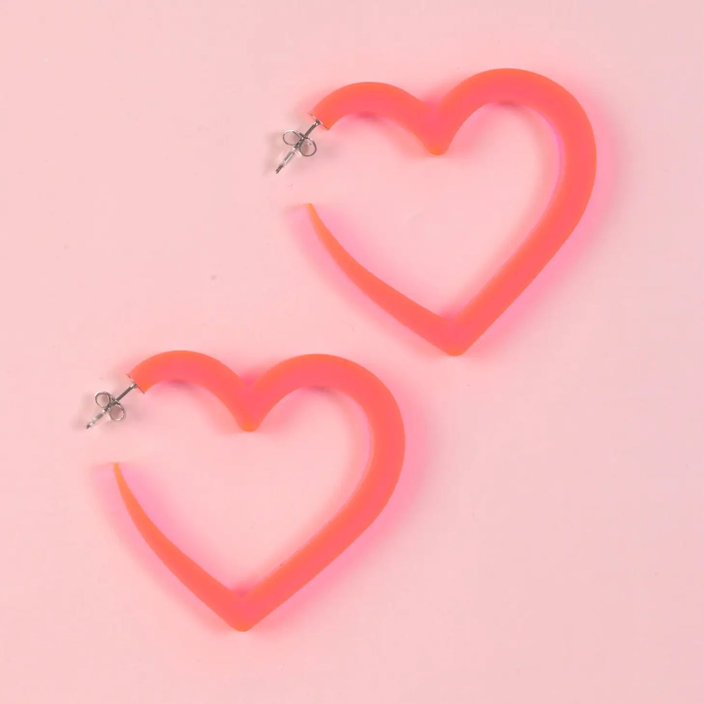 Big Heart Acrylic Hoop Earrings
